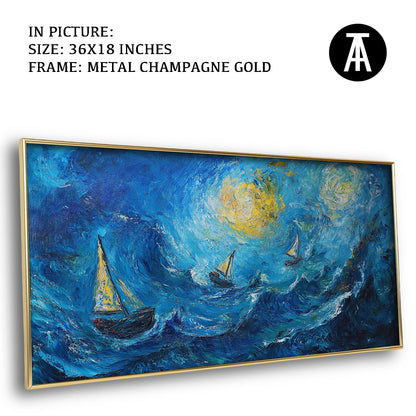 Artwork in Light Brown Frame