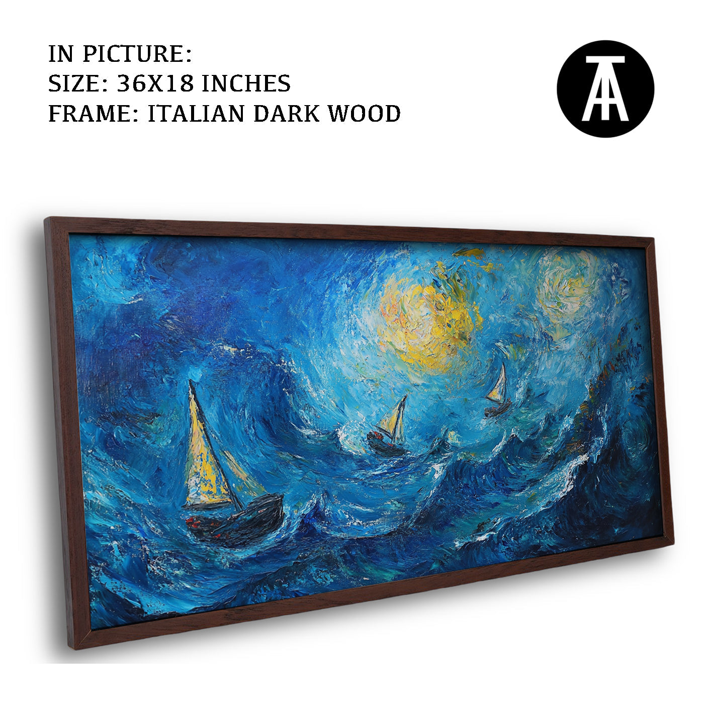 Artwork in Dark Wood Frame