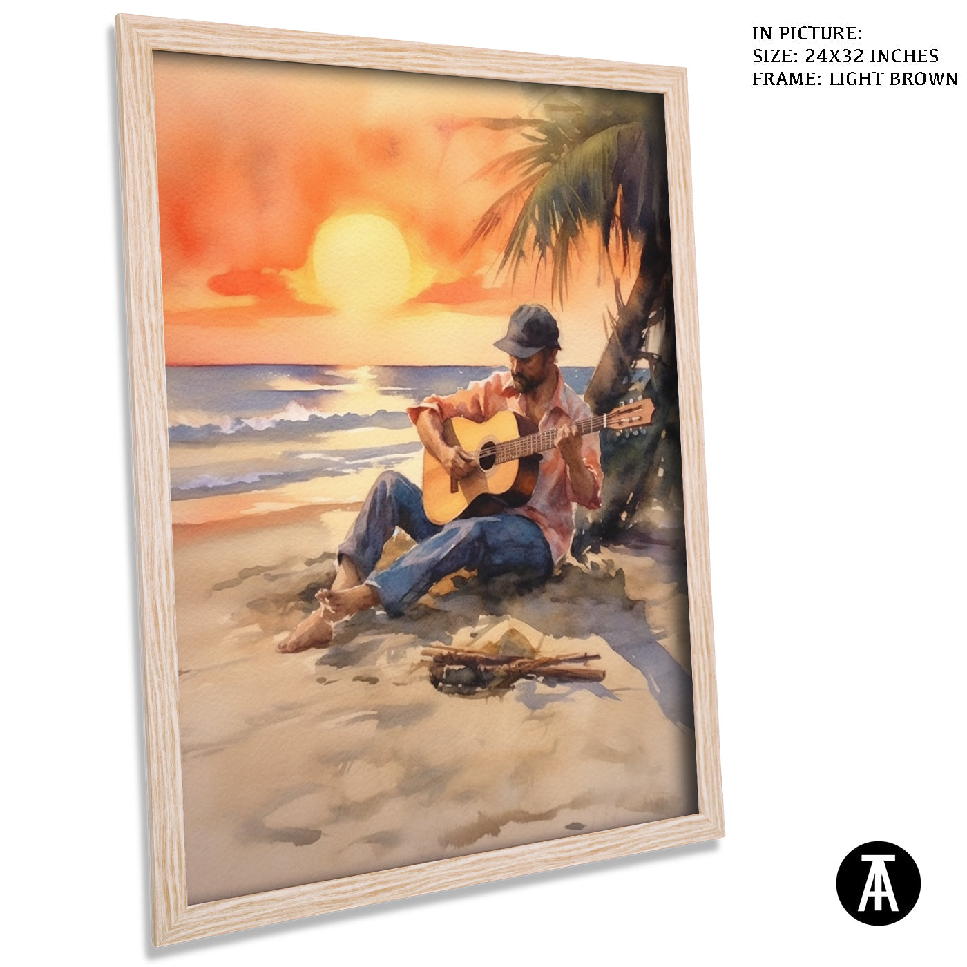 Artwork in Dark Brown Frame