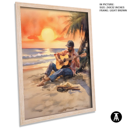 Artwork in Dark Brown Frame