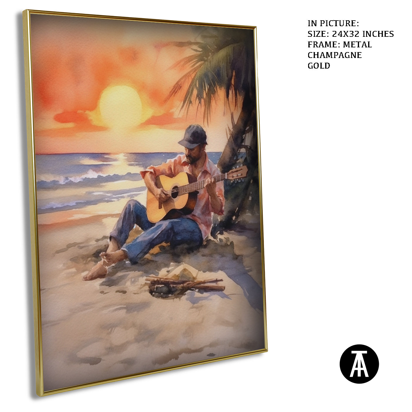 Artwork in Light Brown Frame