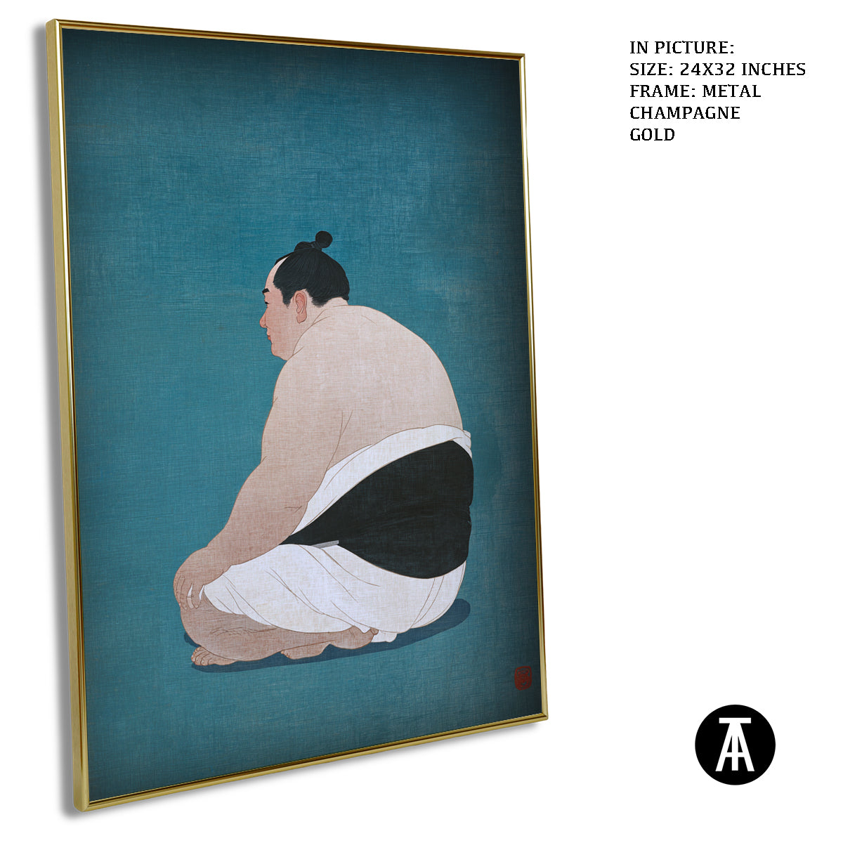 Artwork in Light Brown Frame