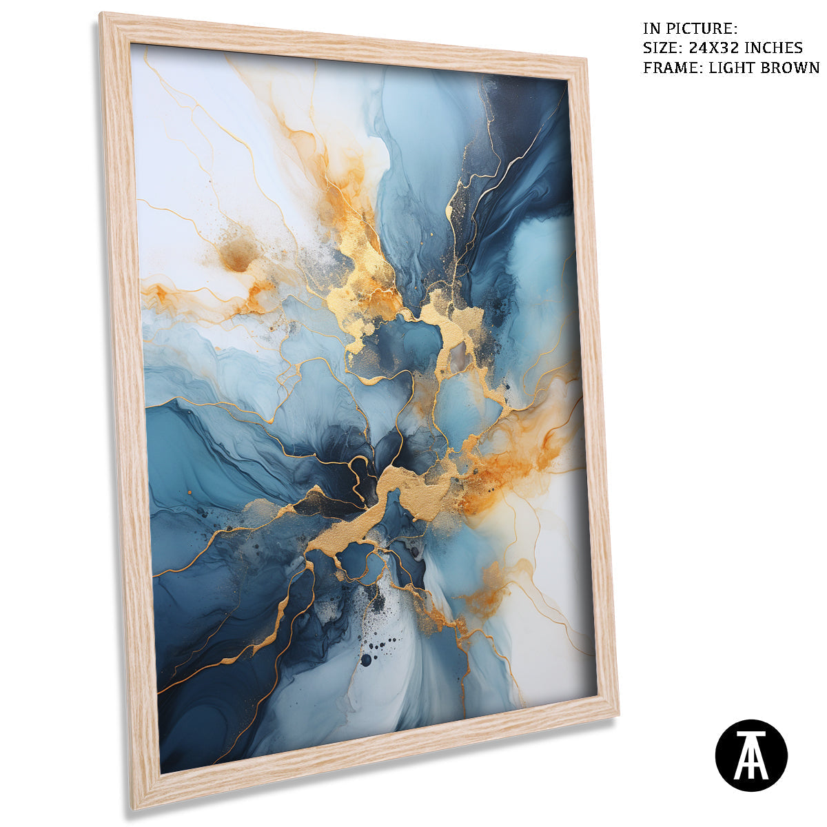 Sample Artwork in Light Brown Frame