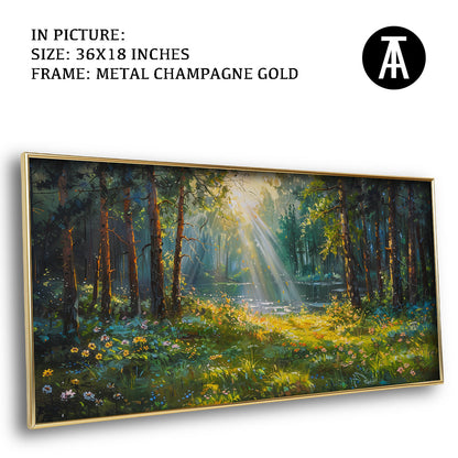 Artwork in Light Brown Frame