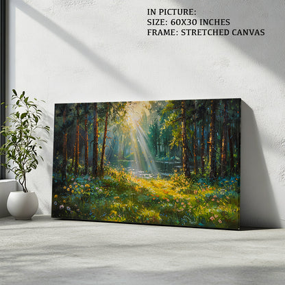 Artwork in Natural Wood Frame