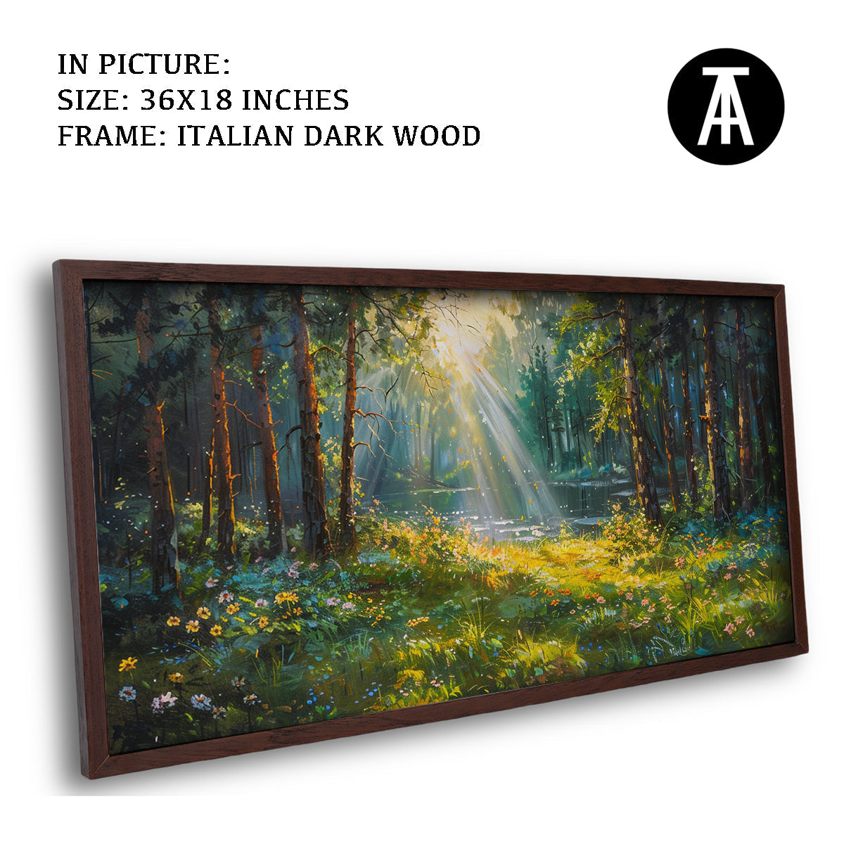 Artwork in Dark Wood Frame