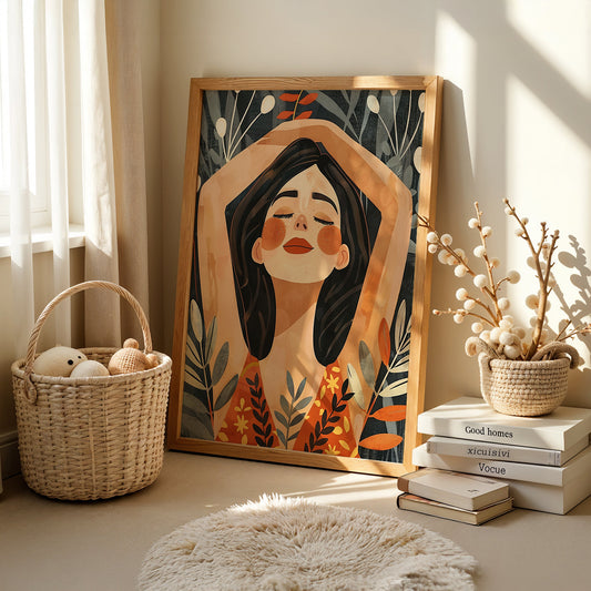 Boho Art Painting in a Lifestyle Setting