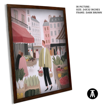 Artwork in Dark Brown Frame