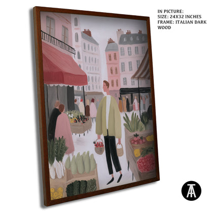 Artwork in Dark Wood Frame