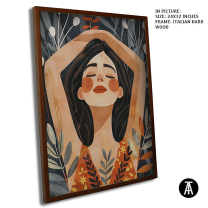 Artwork in Dark Wood Frame