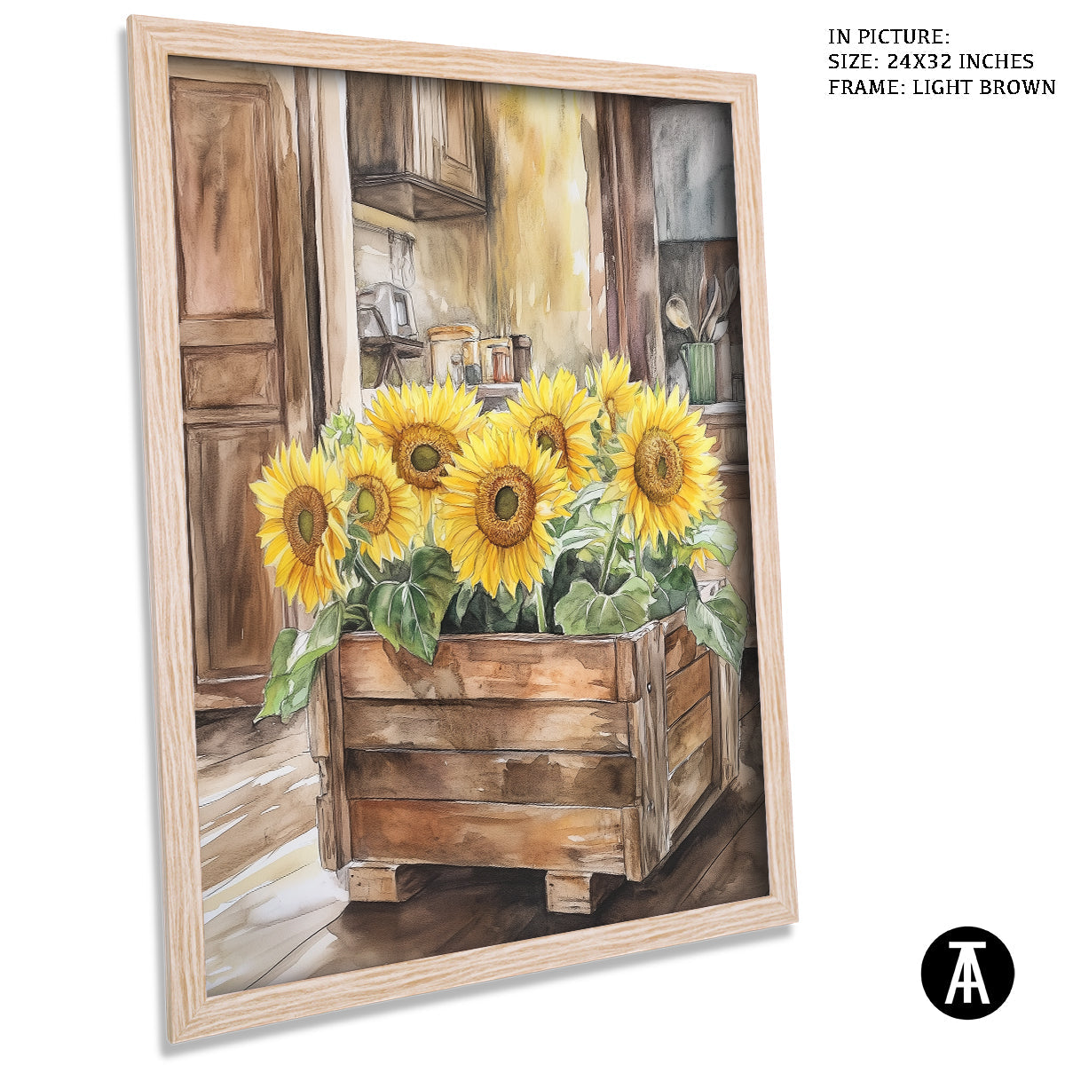 Artwork in Dark Brown Frame