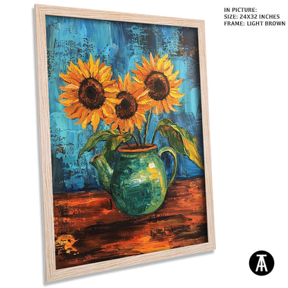 Artwork in Dark Brown Frame