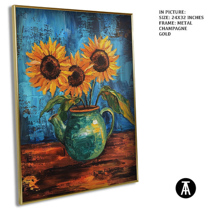 Artwork in Light Brown Frame