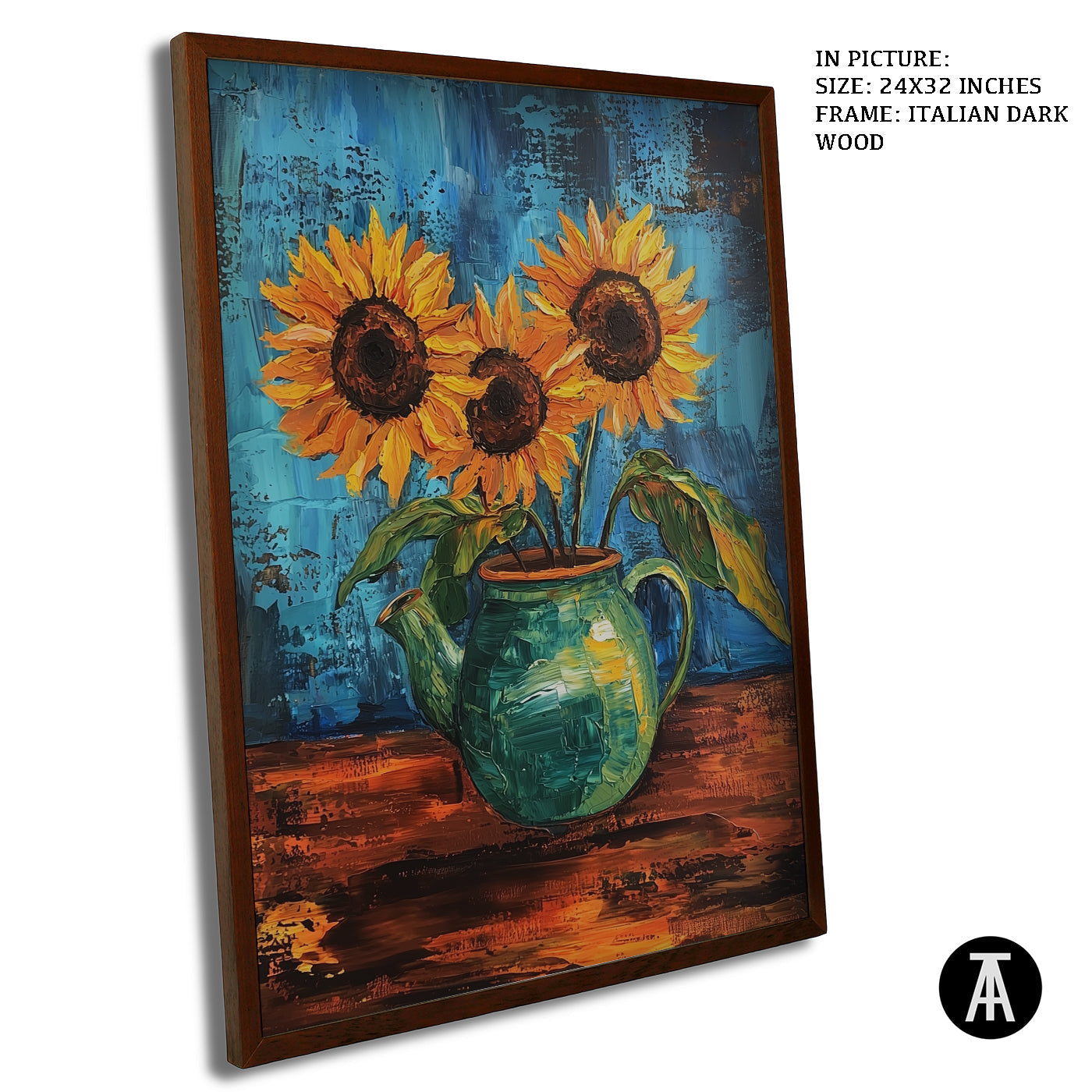 Artwork in Dark Wood Frame