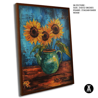 Artwork in Dark Wood Frame