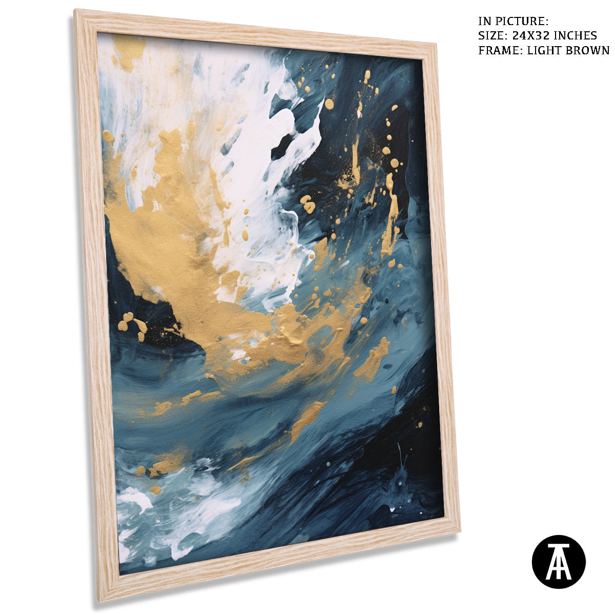 Sample Artwork in Light Brown Frame