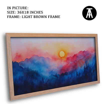 Artwork in Dark Brown Frame
