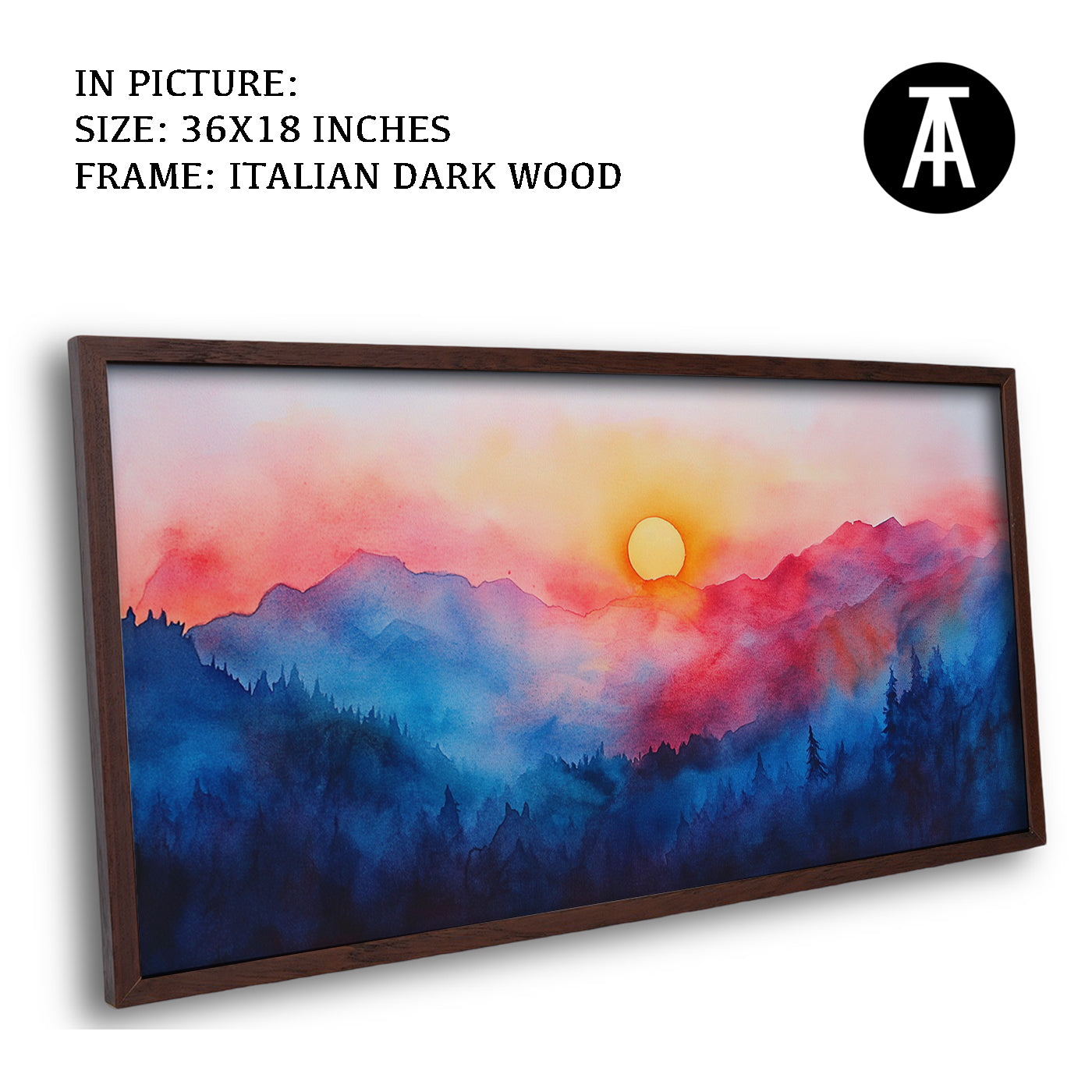 Artwork in Dark Wood Frame