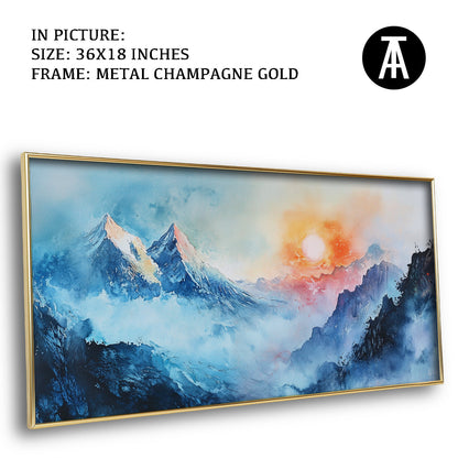 Artwork in Light Brown Frame