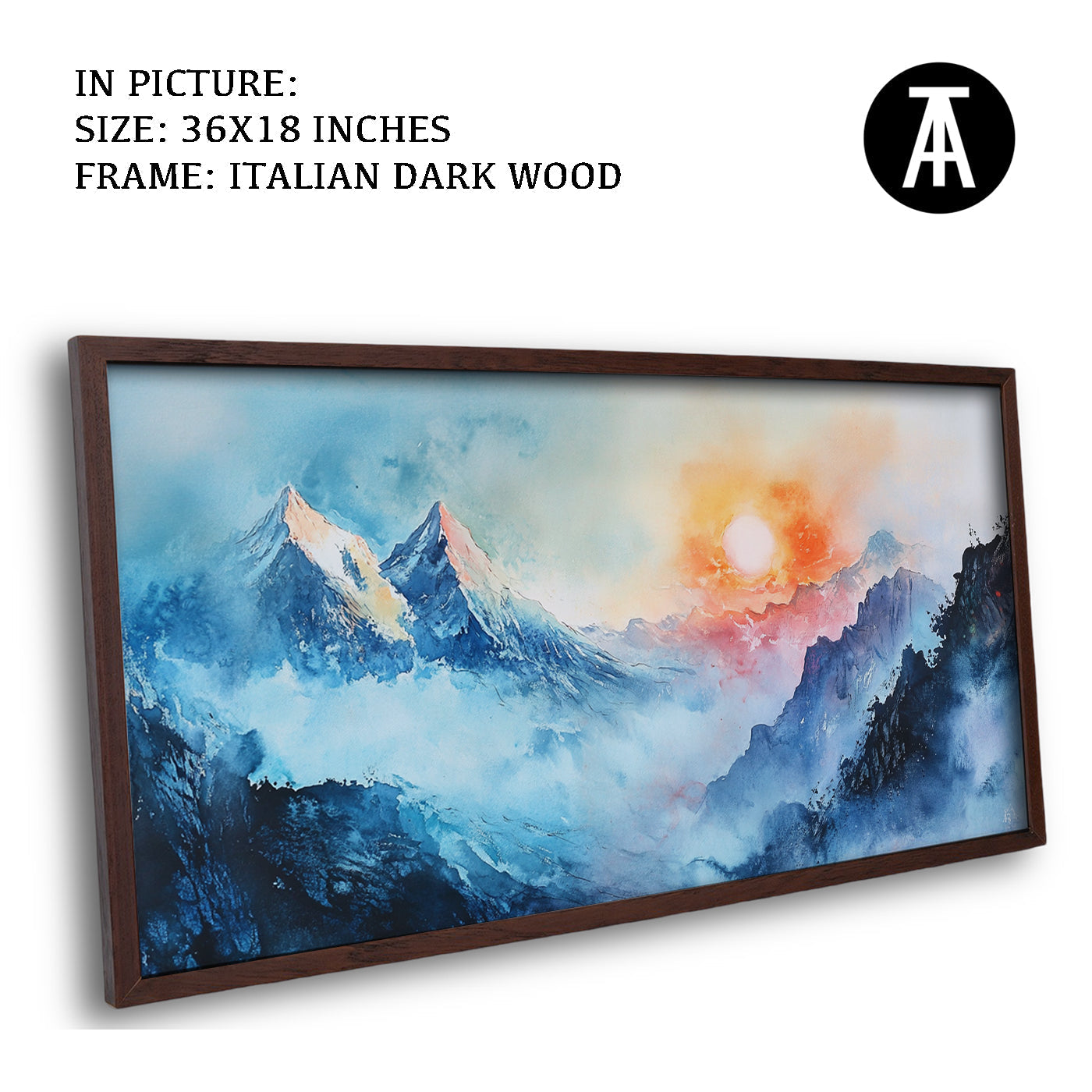 Artwork in Dark Wood Frame