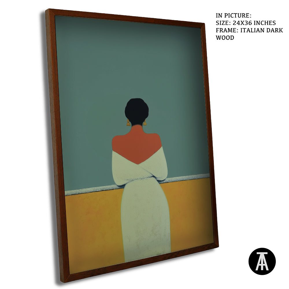 Artwork in Dark Wood Frame