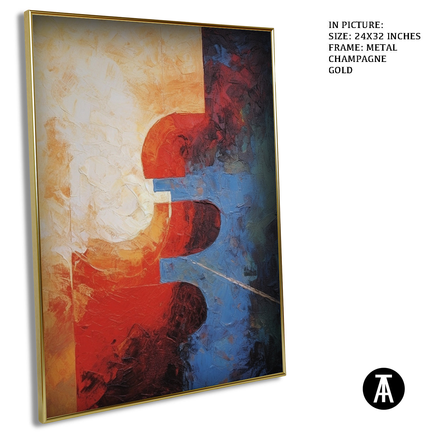 Artwork in Light Brown Frame
