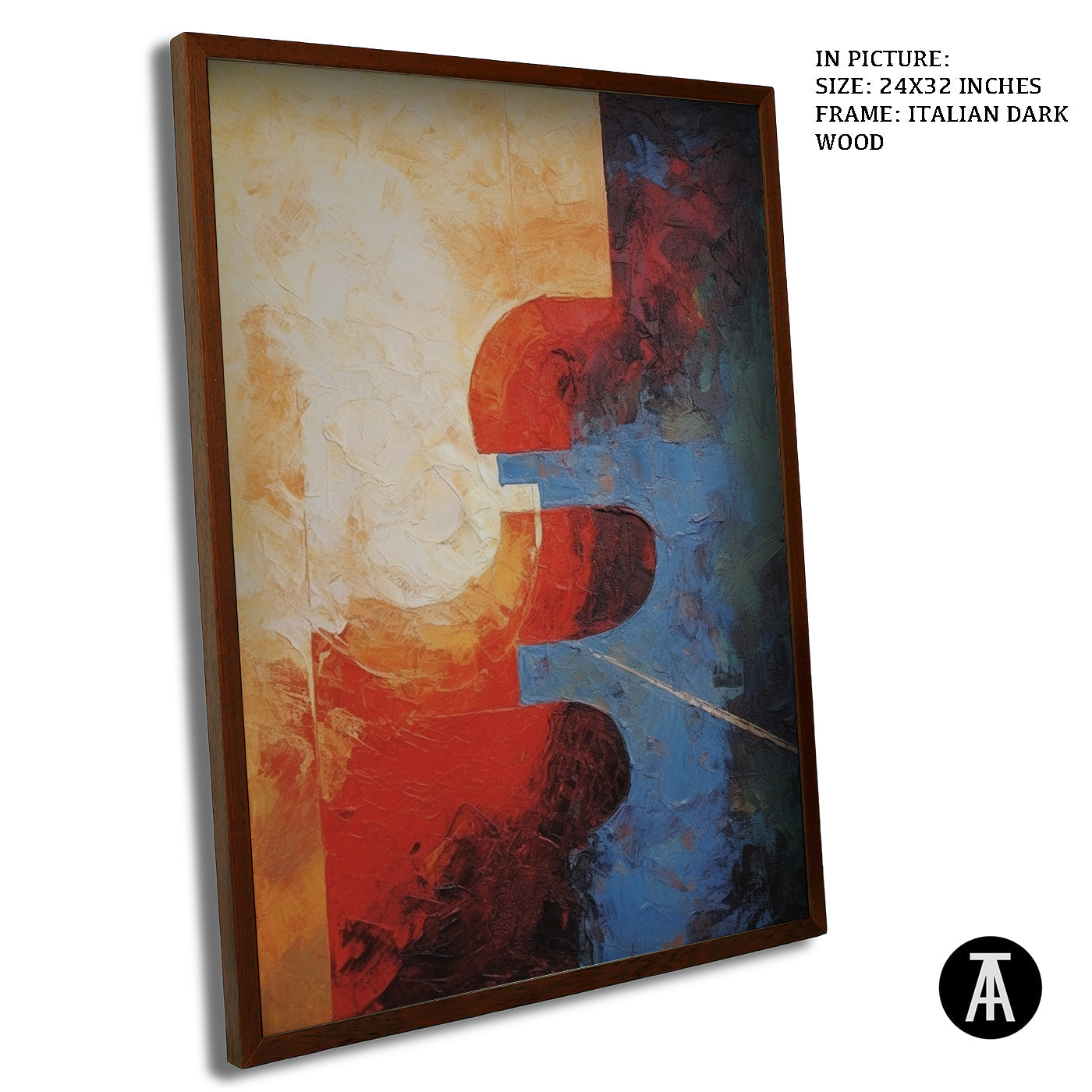 Artwork in Dark Wood Frame