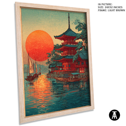 Artwork in Dark Brown Frame