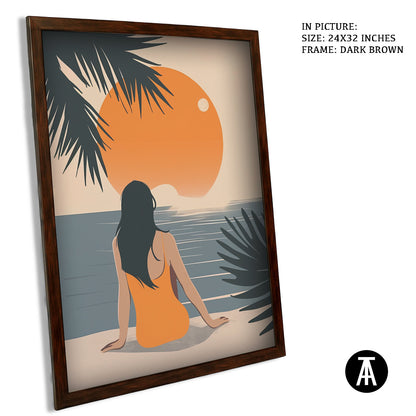 Artwork in Dark Brown Frame