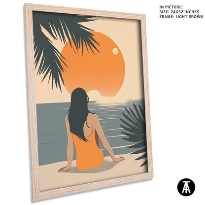Artwork in Light Brown Frame