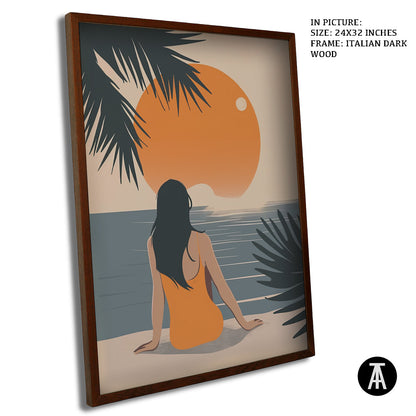 Artwork in Dark Wood Frame