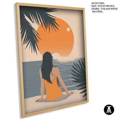 Artwork in Natural Wood Frame