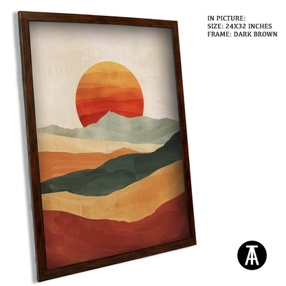 Artwork in Dark Brown Frame