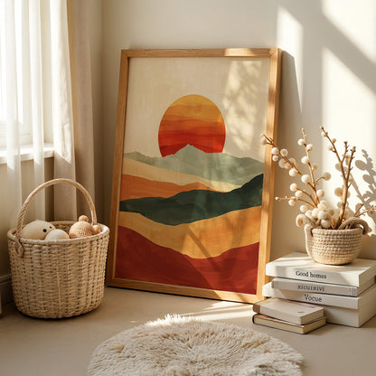Boho Art Painting in a Lifestyle Setting