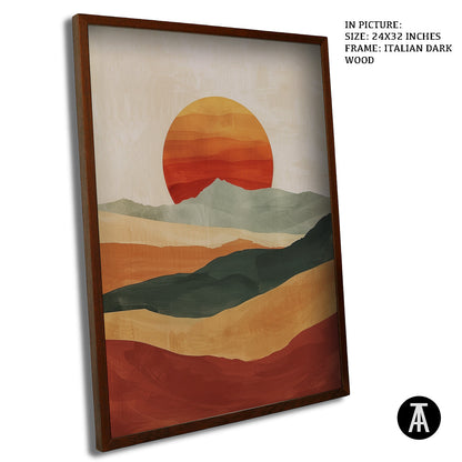 Artwork in Dark Wood Frame