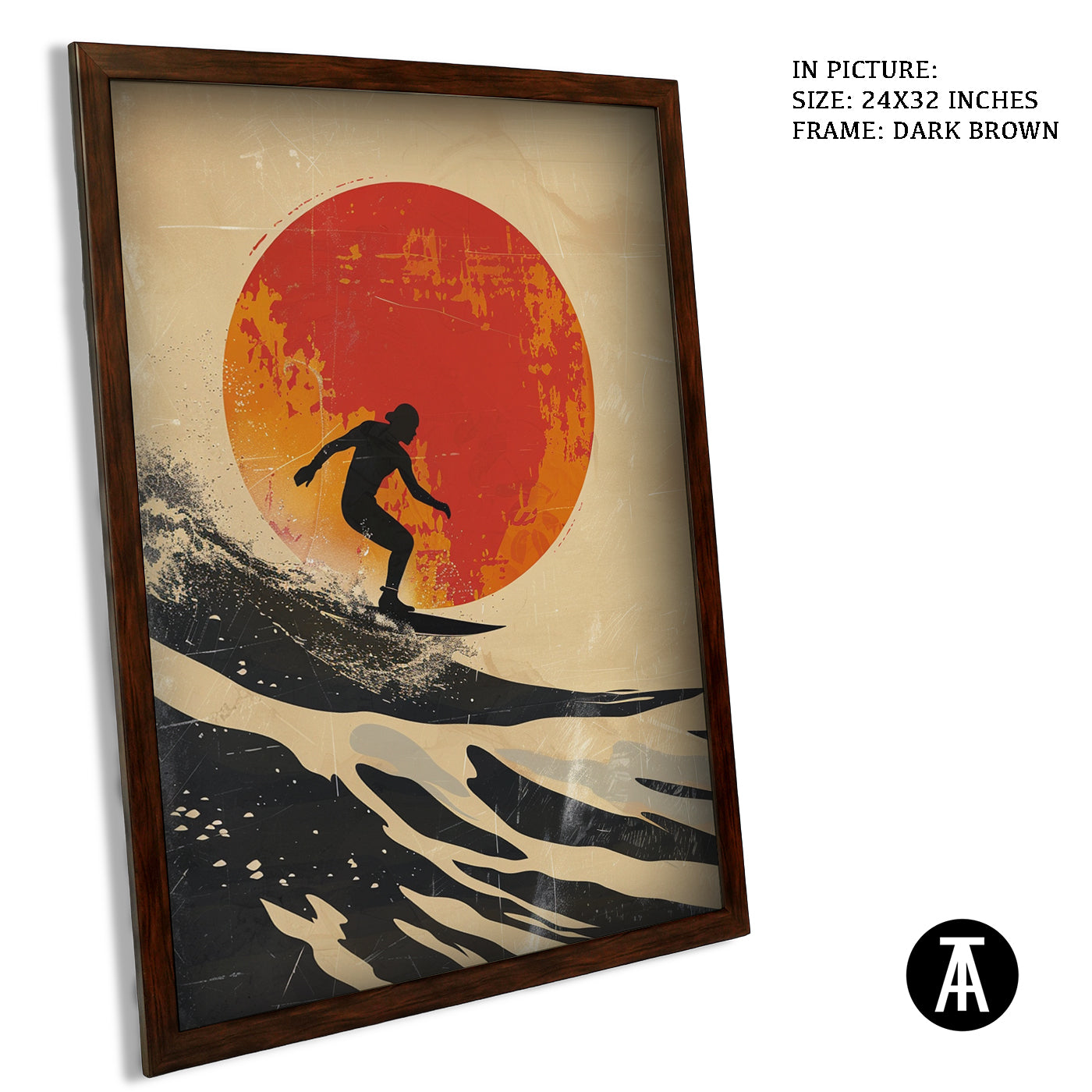 Artwork in Dark Brown Frame
