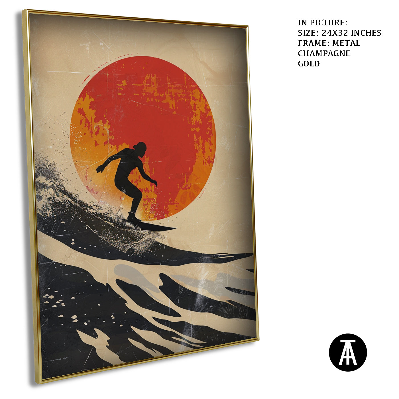 Artwork in Metal Champagne Gold Frame