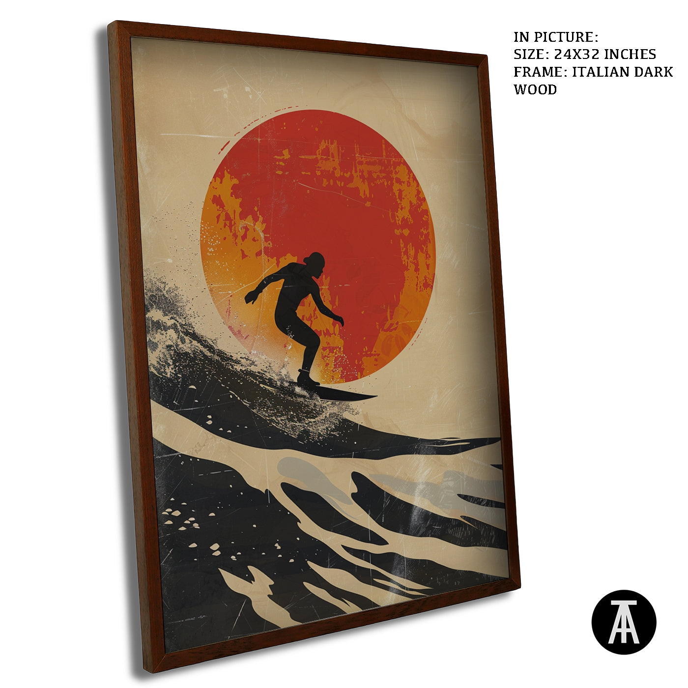 Artwork in Dark Wood Frame