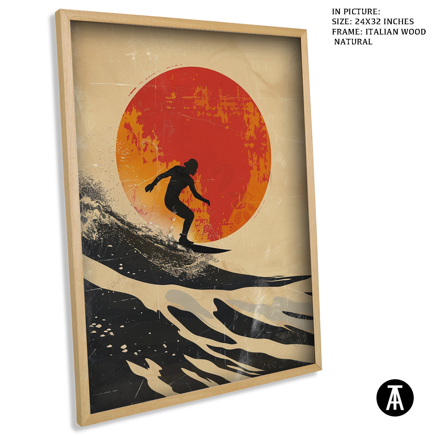 Artwork in Natural Wood Frame