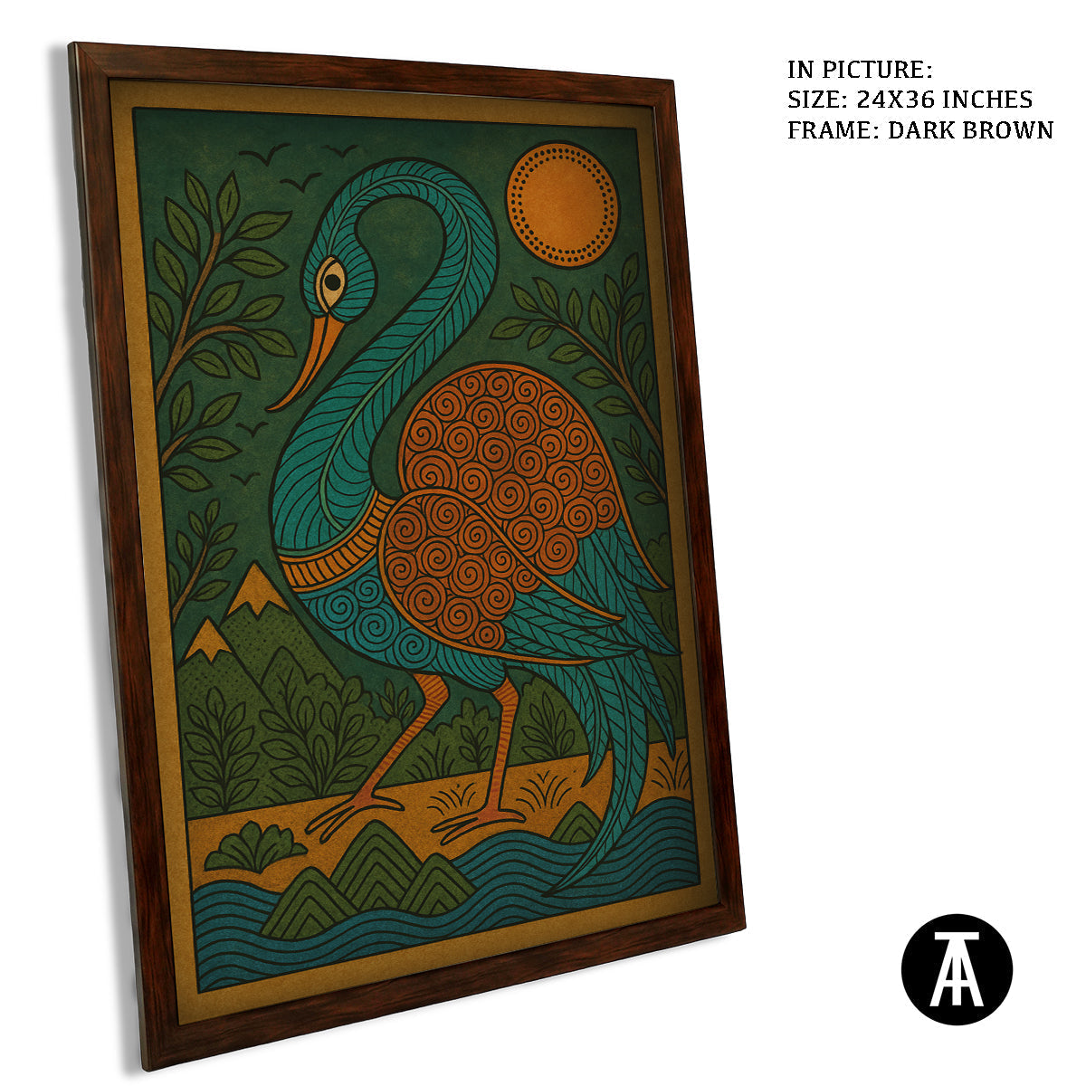 Artwork in Dark Brown Frame