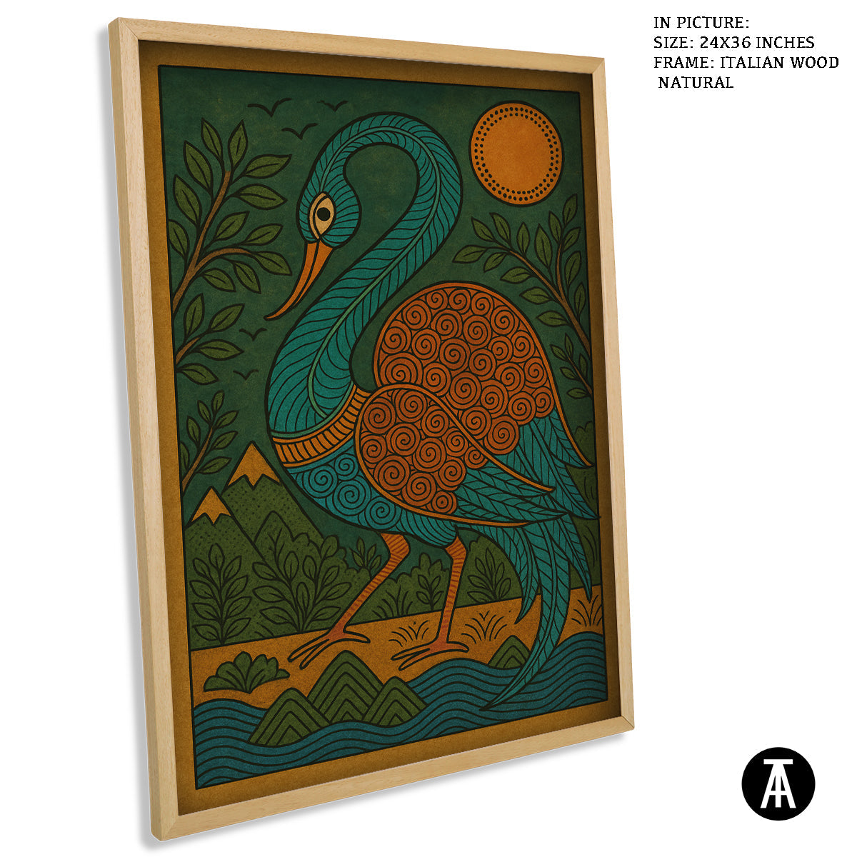 Artwork in Natural Wood Frame