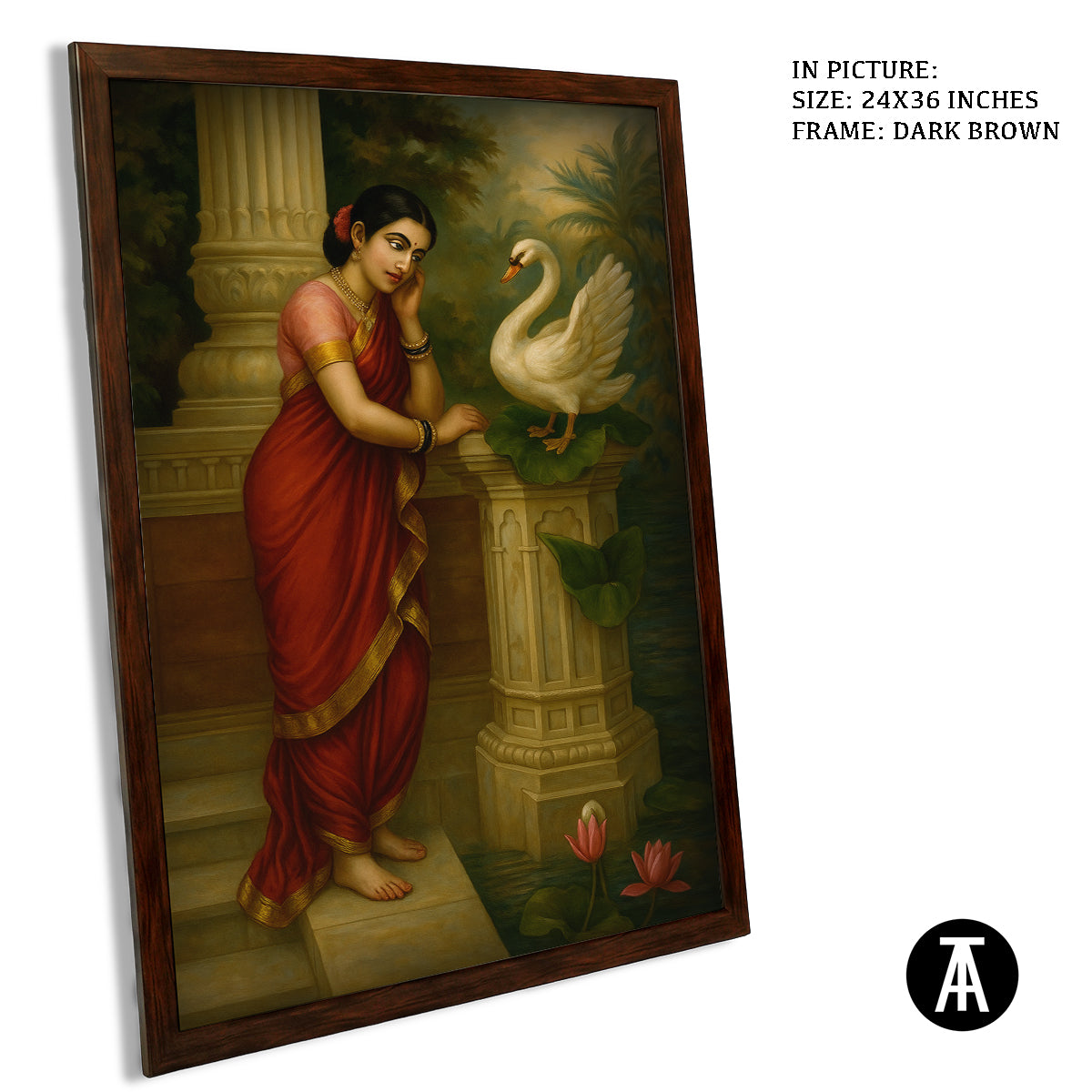 Artwork in Dark Brown Frame