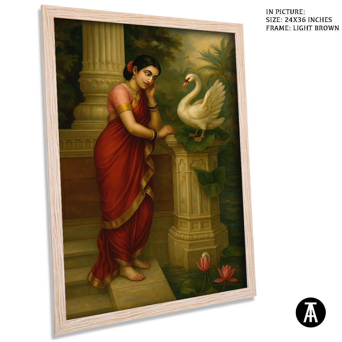 Artwork in Light Brown Frame