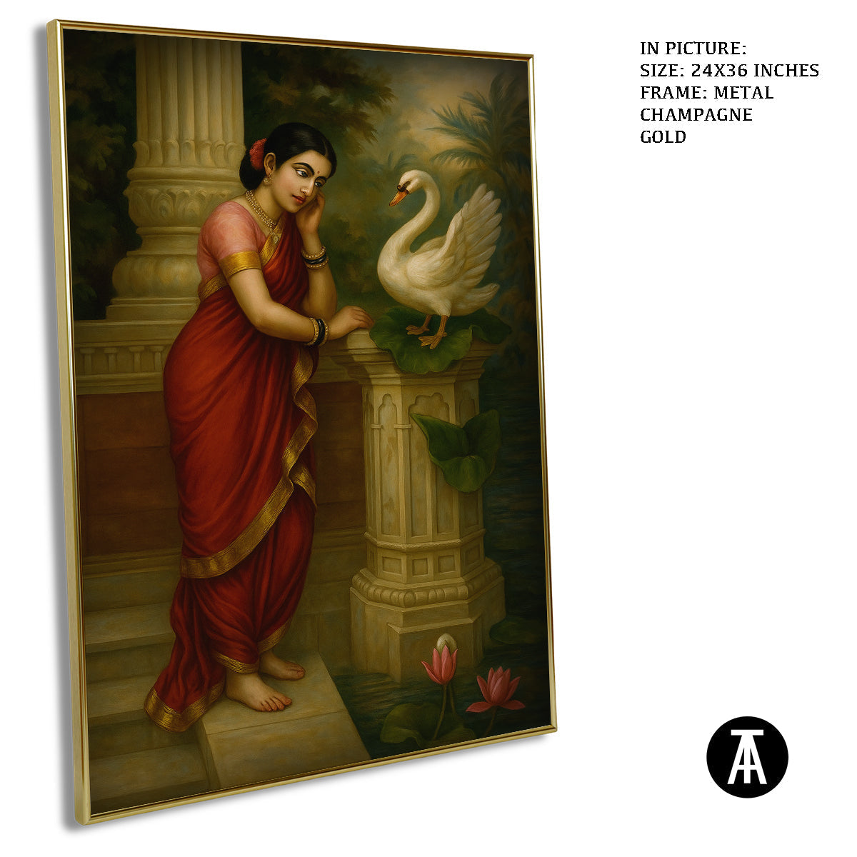 Artwork in Metal Champagne Gold Frame