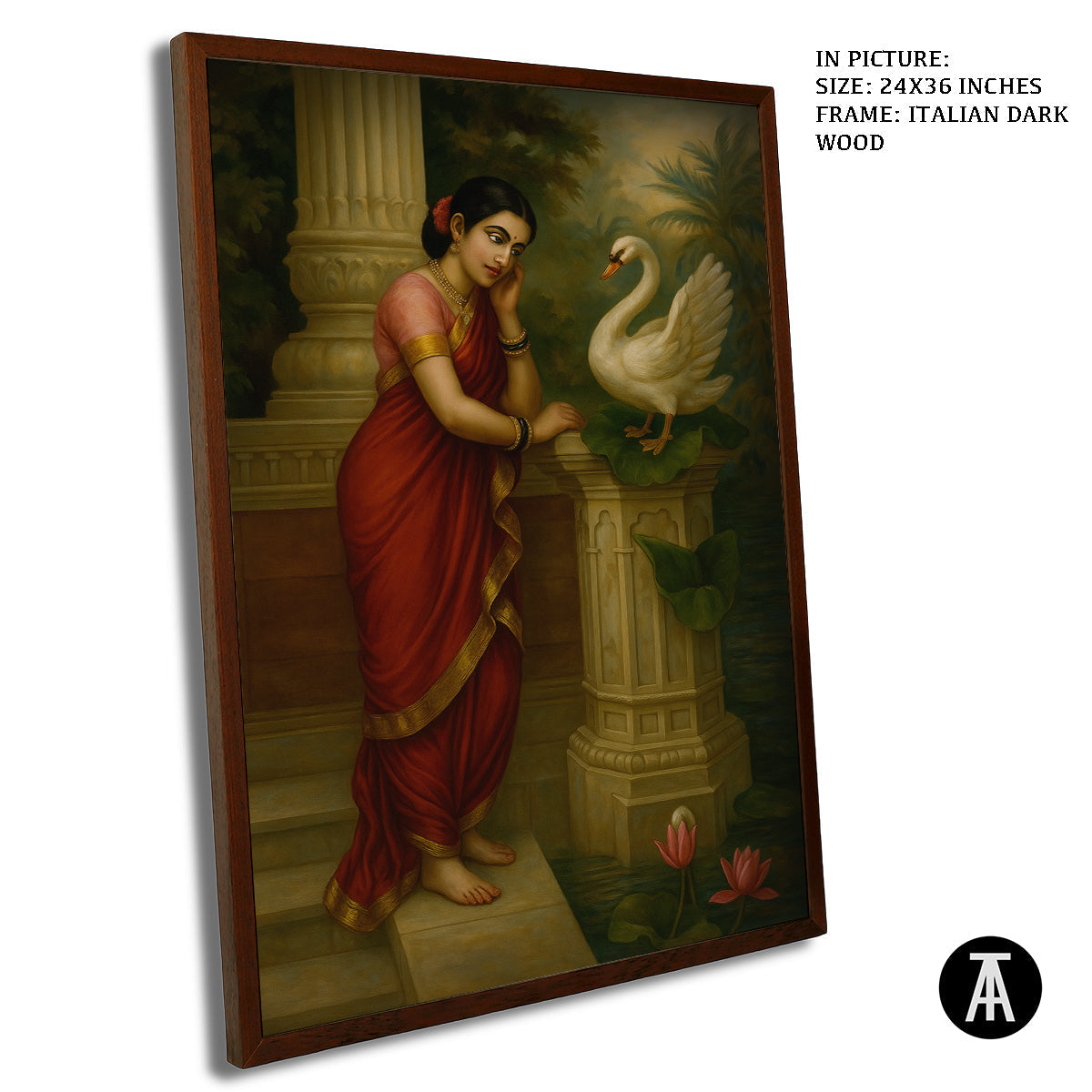 Artwork in Dark Wood Frame