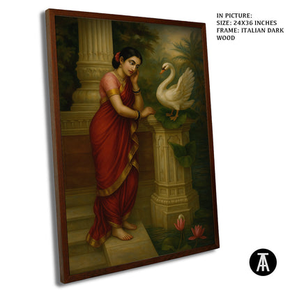 Artwork in Dark Wood Frame