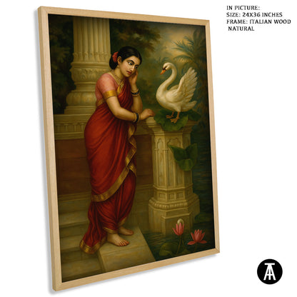 Artwork in Natural Wood Frame