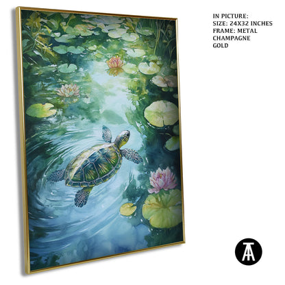 Artwork in Light Brown Frame