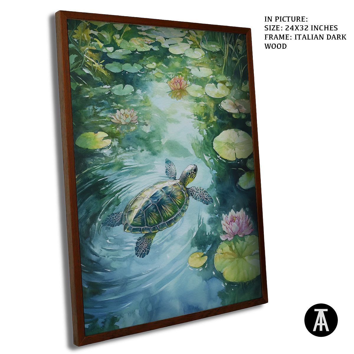 Artwork in Dark Wood Frame