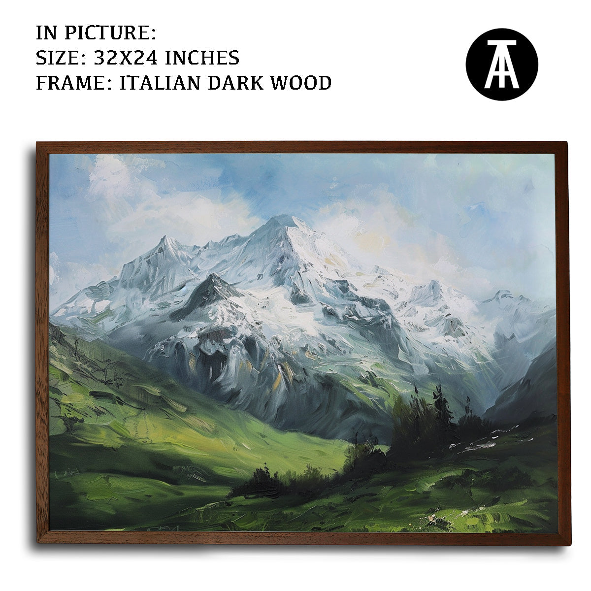 Artwork in Dark Wood Frame